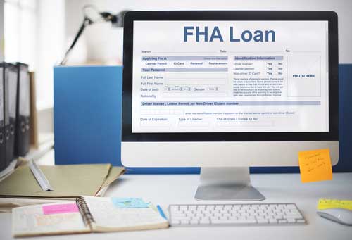 FHA loan on desktop computer
